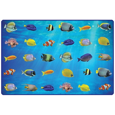 Carpets For Kids 6 x 9 ft. Rectangle Friendly Fish Seating Rug 60516